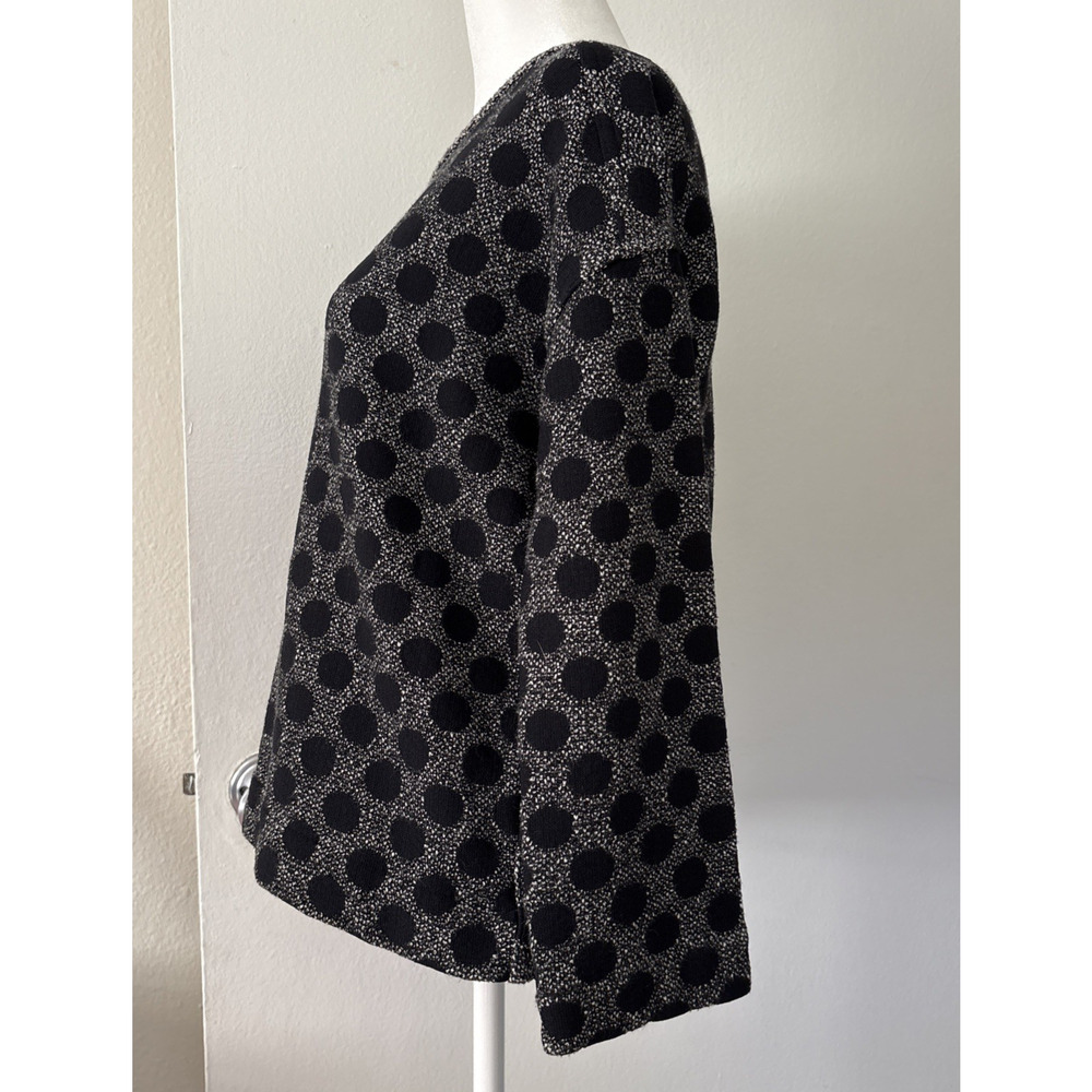 Madewell Reversible Marled Dot Sweater XS Boxy Fit Gray Black Polka Dot Pullover - Picture 6 of 13